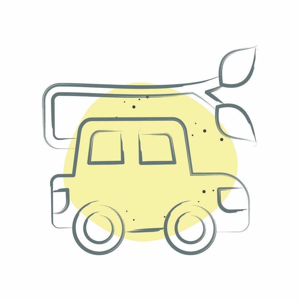 ícone carro carregando. relacionado para ecologia símbolo. cor local estilo. simples Projeto editável. simples ilustração vetor