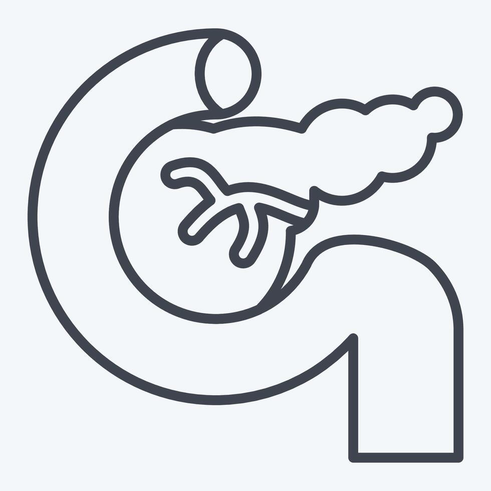 ícone pâncreas. relacionado para humano órgão símbolo. linha estilo. simples Projeto editável. simples ilustração vetor