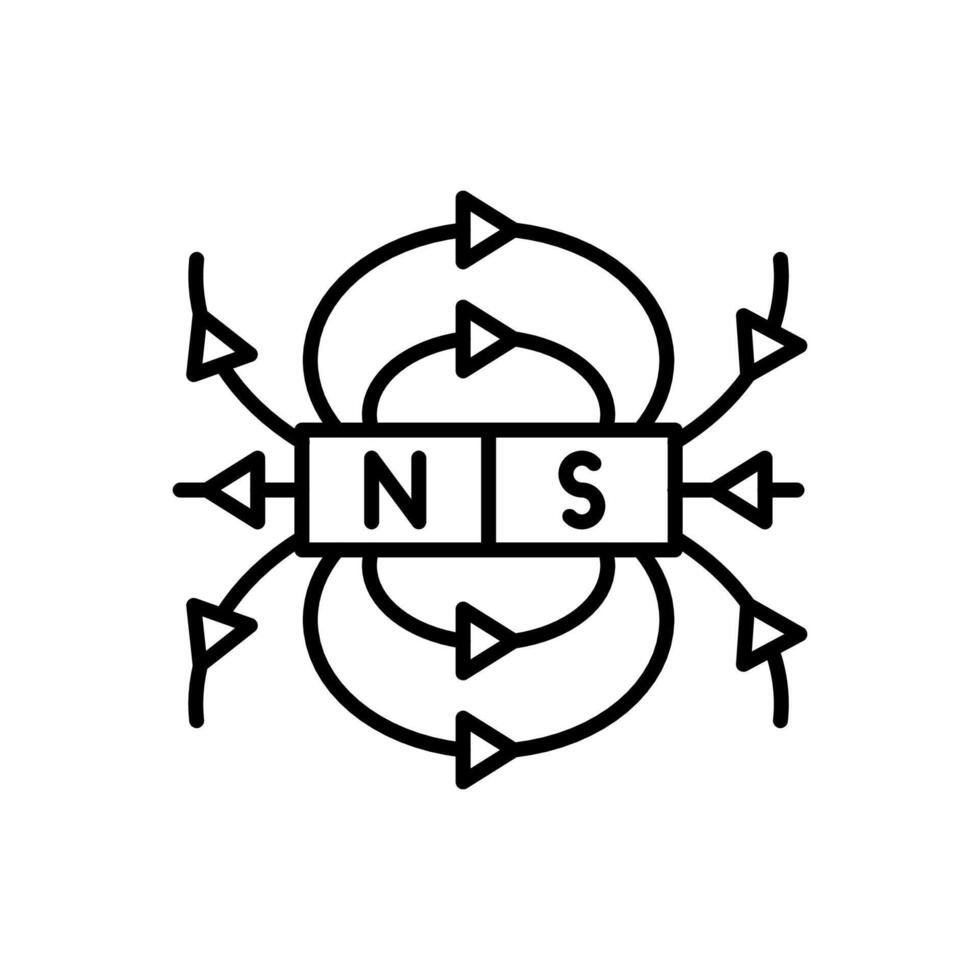 magnético Campos ícone dentro vetor. logótipo vetor