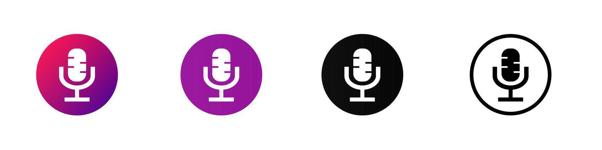 microfone em ar ícone. podcast logotipo. microfone ícone vetor