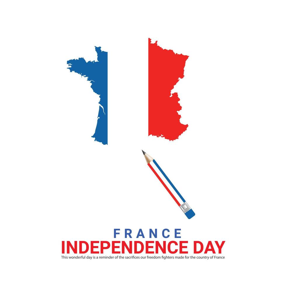 independência dia do França. independência dia criativo Projeto para social meios de comunicação postar vetor