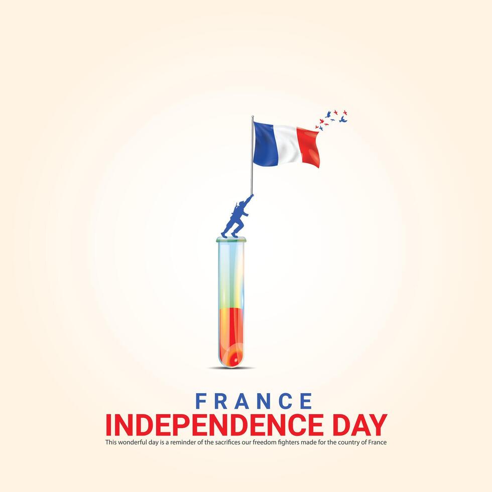 independência dia do França. independência dia criativo Projeto para social meios de comunicação postar vetor