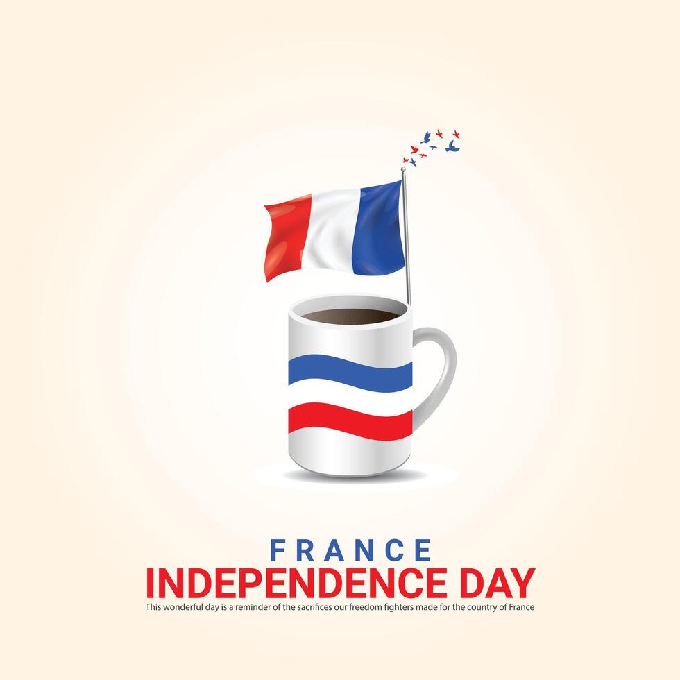 independência dia do França. independência dia criativo Projeto para social meios de comunicação postar vetor