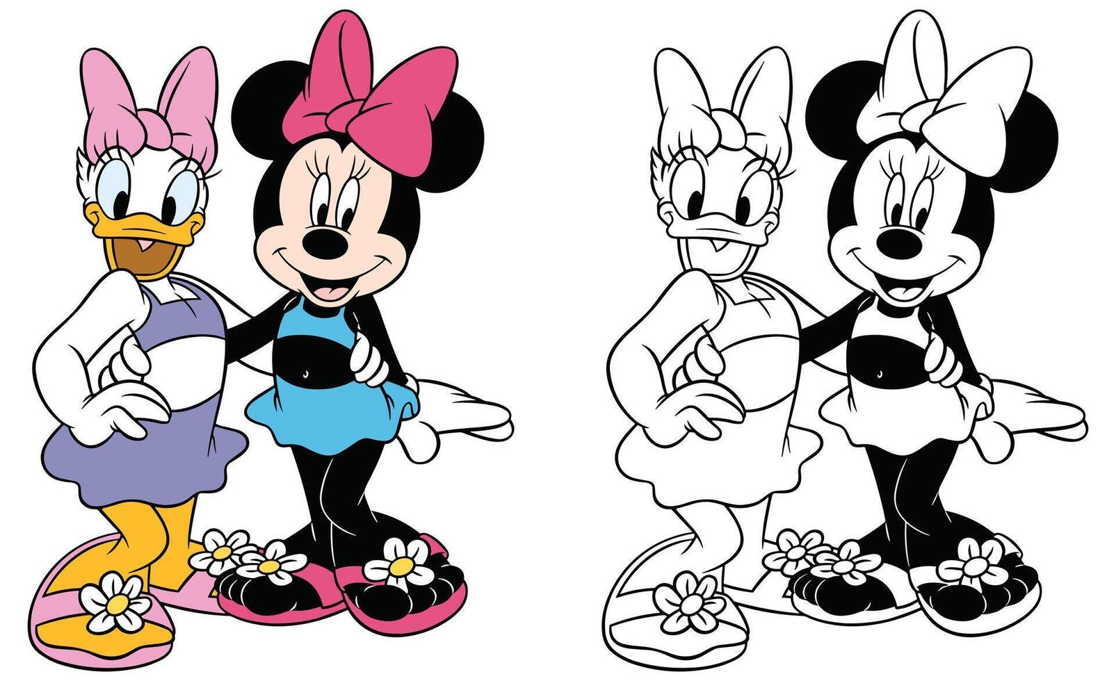 mickey rato e amigos, minnie verão, margarida Pato vetor