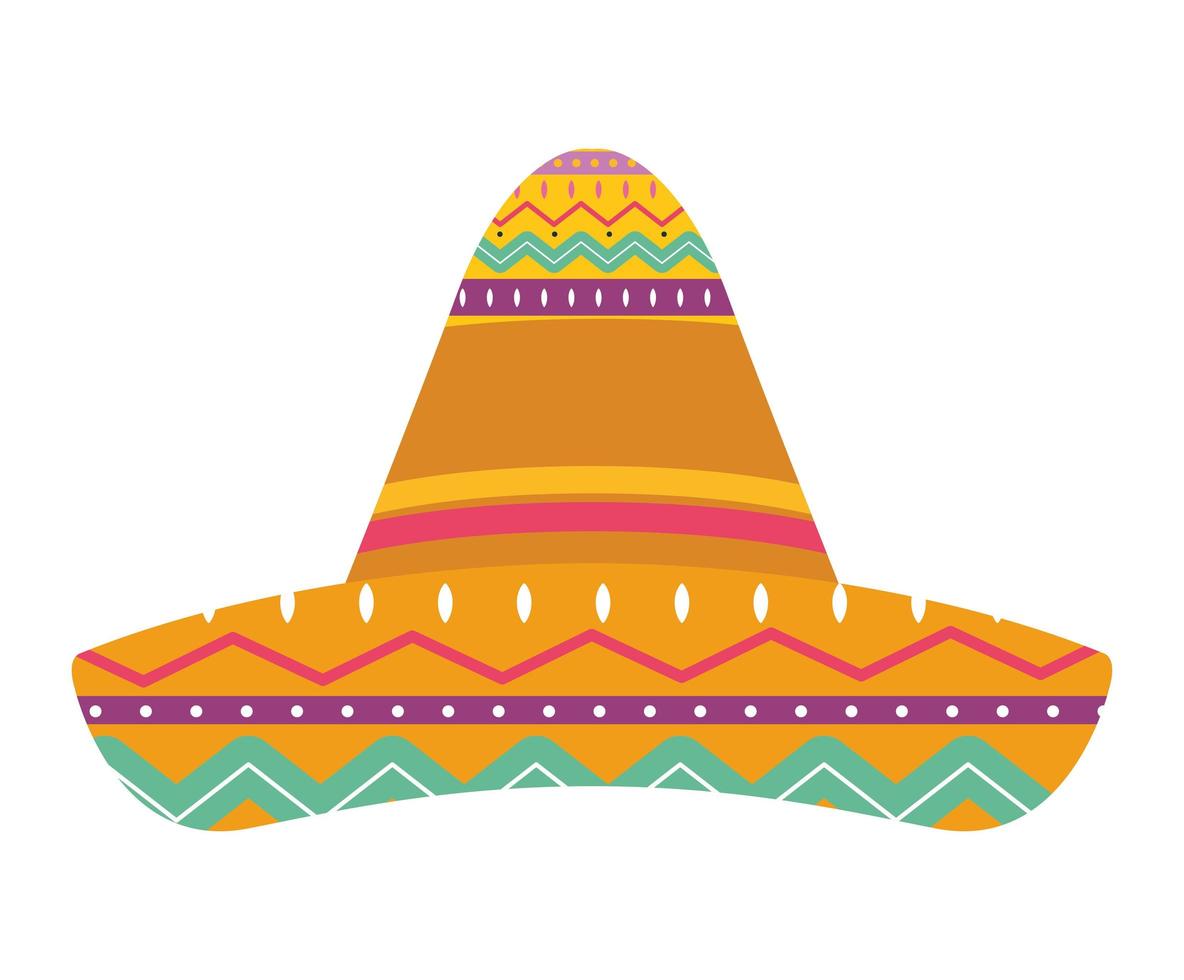 desenho vetorial de chapéu mexicano isolado vetor