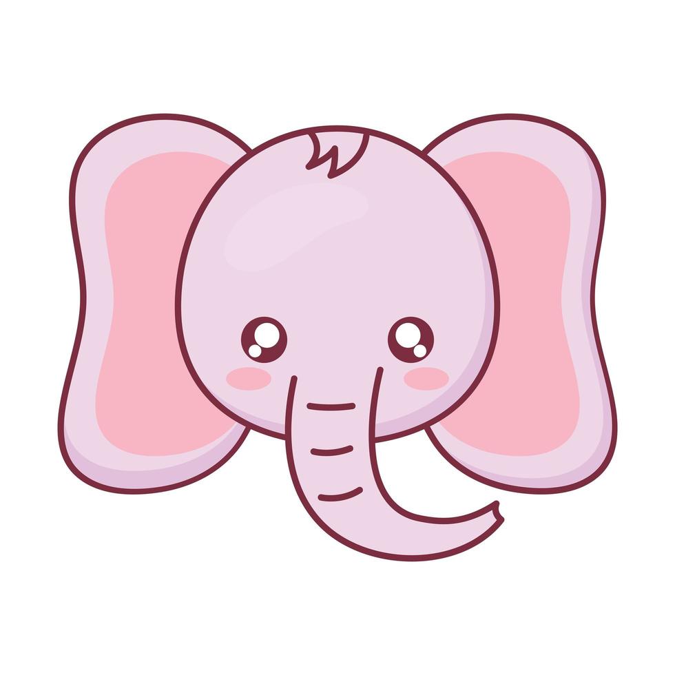 desenho vetorial de desenho animal elefante kawaii vetor