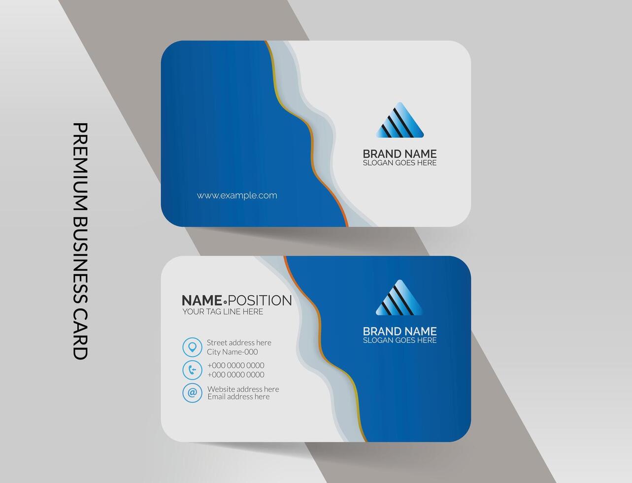 o negócio cartão modelo com azul e branco Projeto vetor
