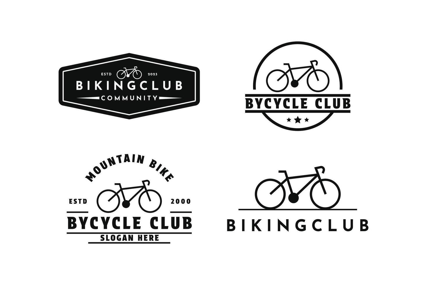 conjunto do bicicleta logotipo Projeto vintage Distintivos e etiquetas vetor