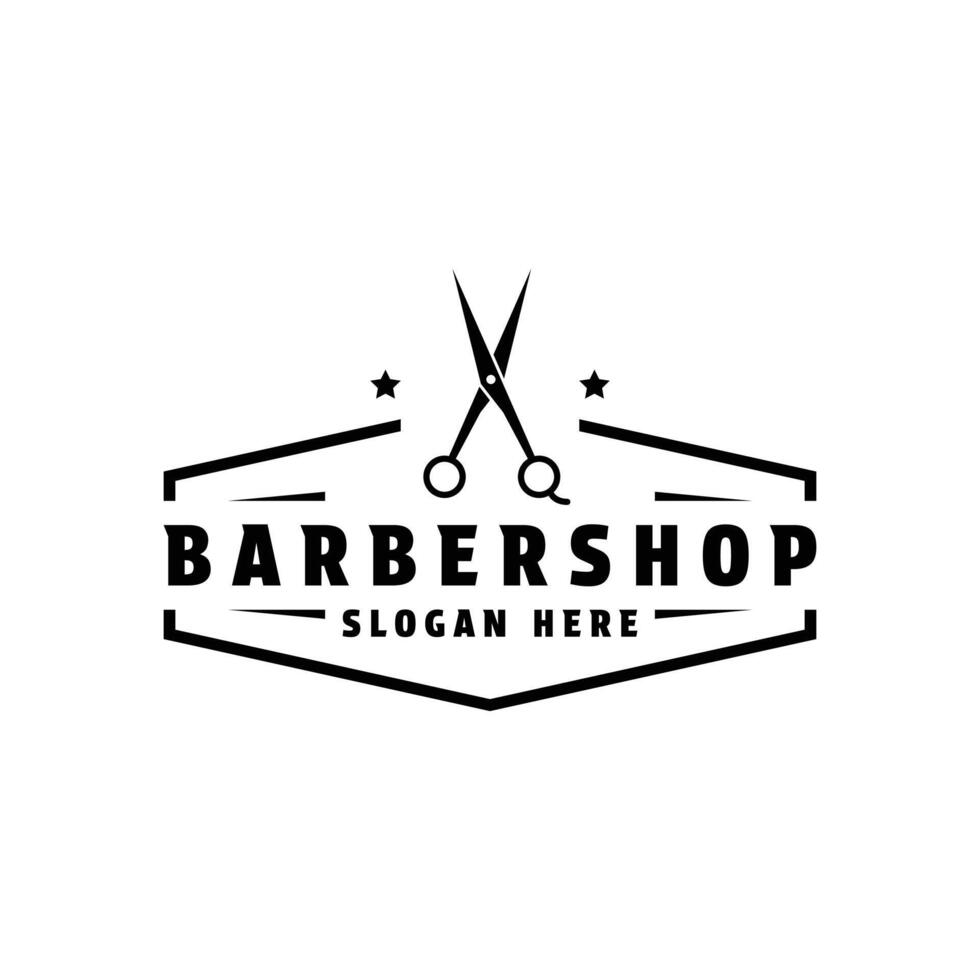 barbearia logotipo Projeto vintage retro estilo vetor