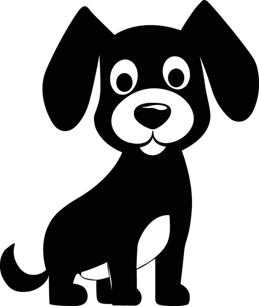 desenho animado cachorro silhueta vetor isolado