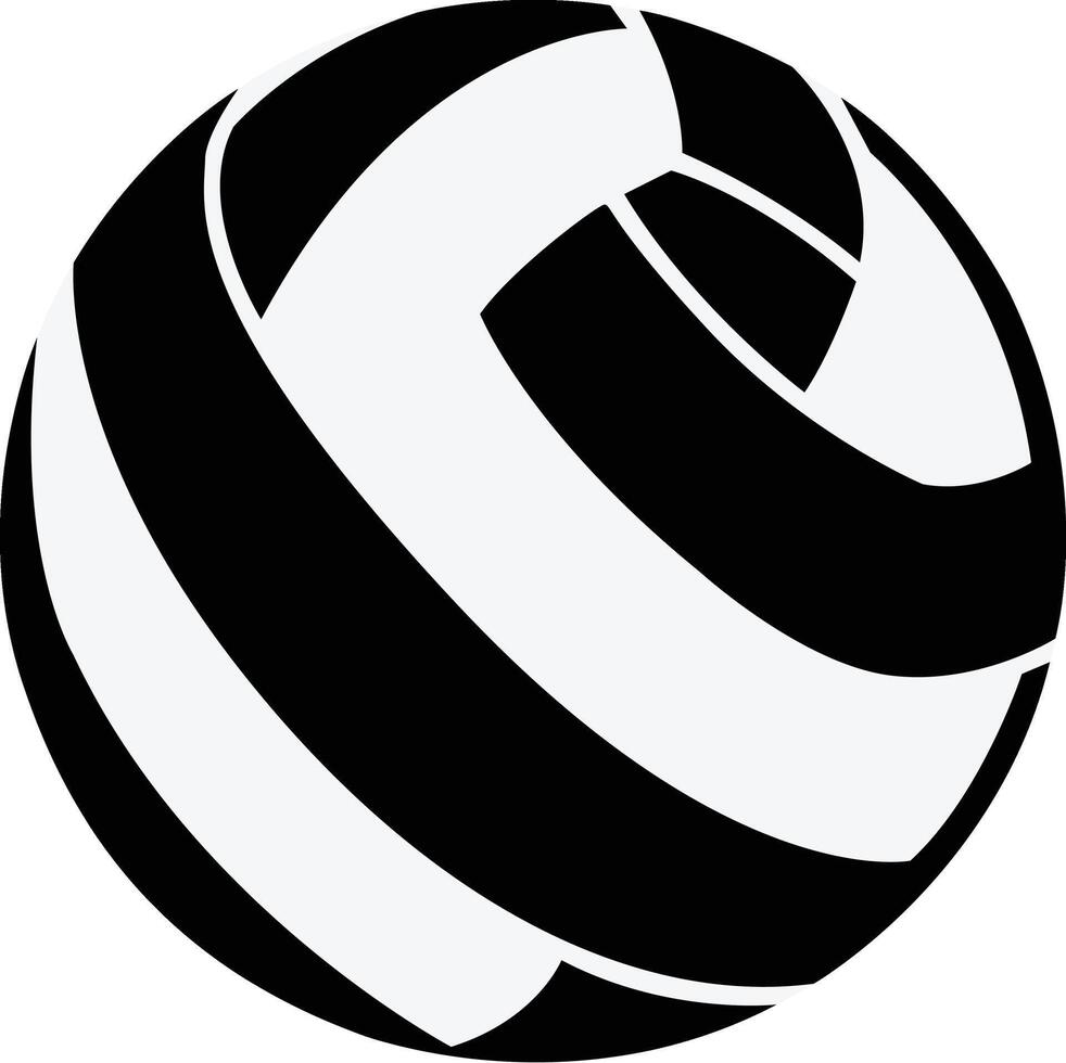 voleibol bola silhueta. Preto e branco voleibol bola clipart isolado. vetor