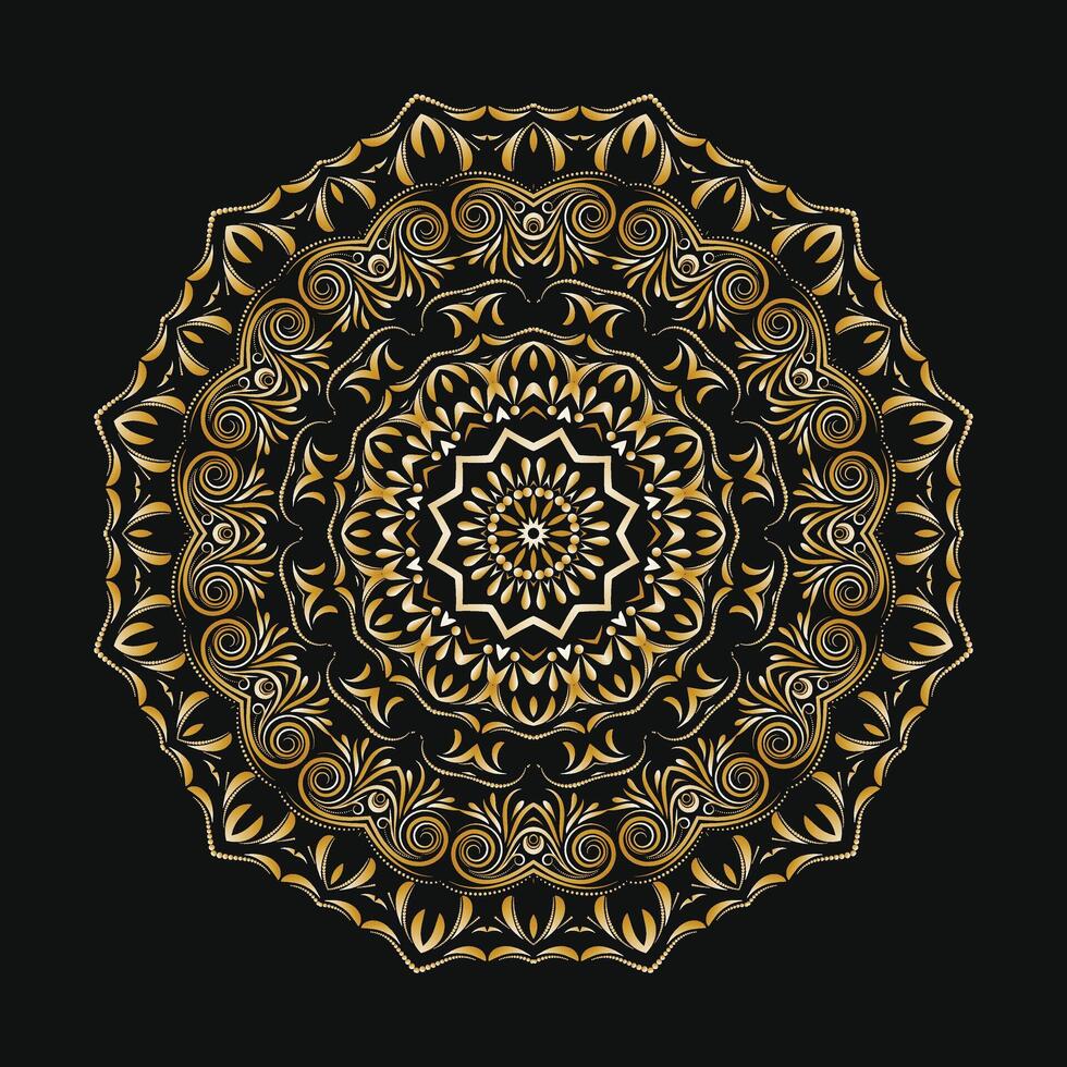 criativo vetor dourado floral árabe mandala fundo modelo