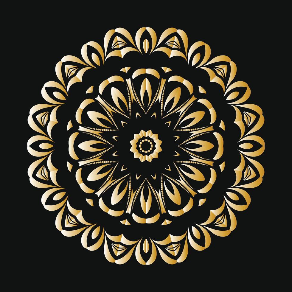 criativo vetor dourado floral árabe mandala fundo modelo