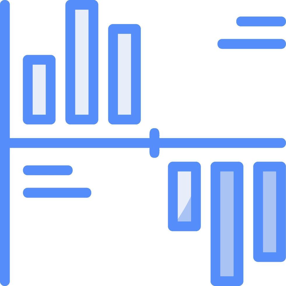 Gantt gráfico linha preenchidas azul ícone vetor