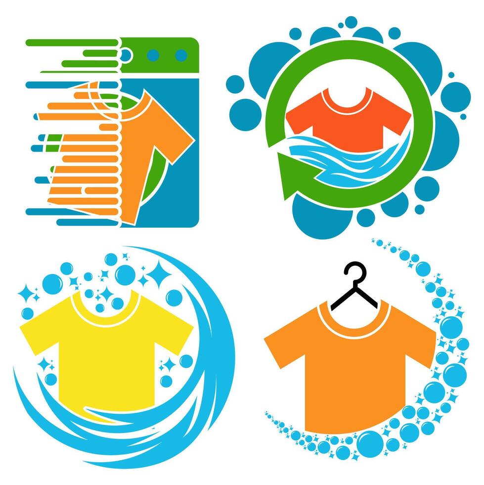 lavanderia serviço logotipo vetor ilustração