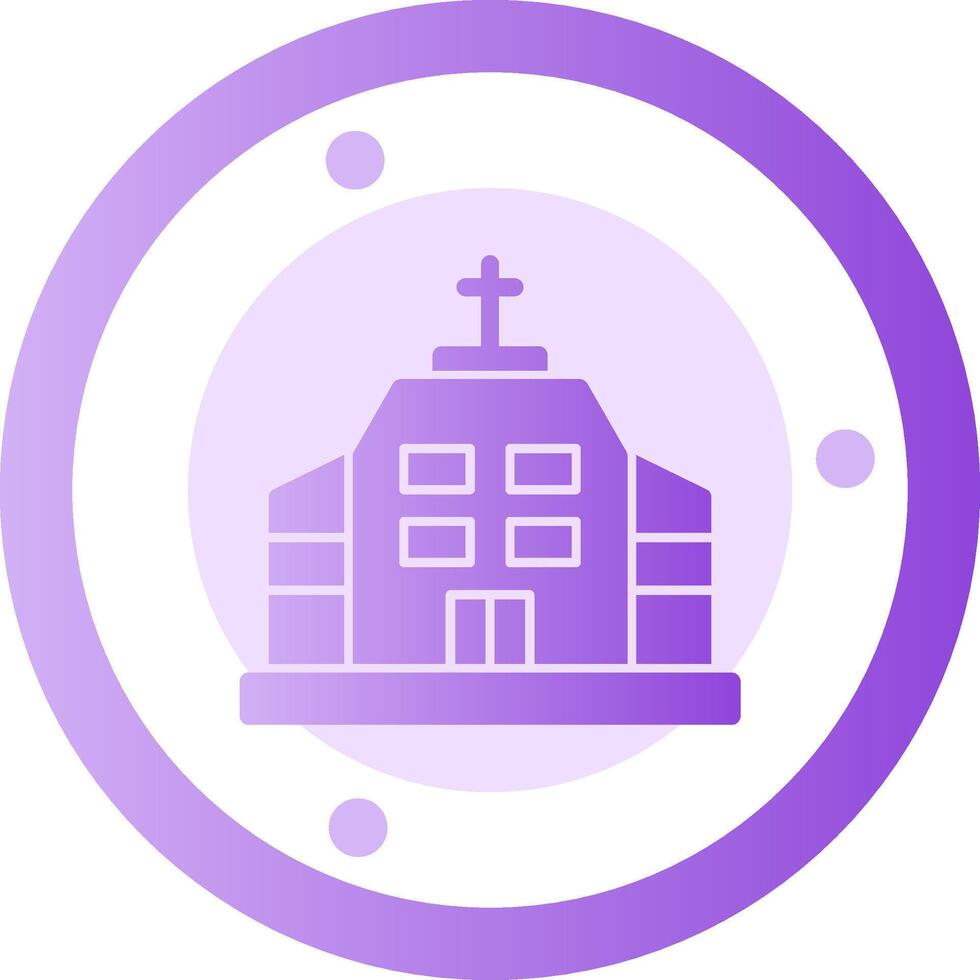 ícone de gradiente de glifo de igreja vetor