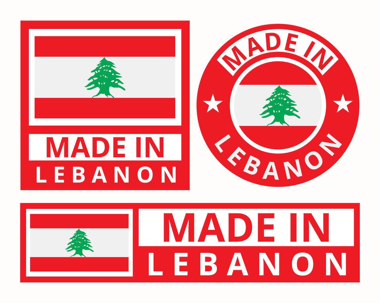vetor conjunto fez dentro Líbano Projeto produtos etiquetas o negócio ícones ilustração