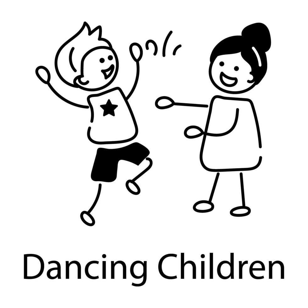 na moda dançando crianças vetor