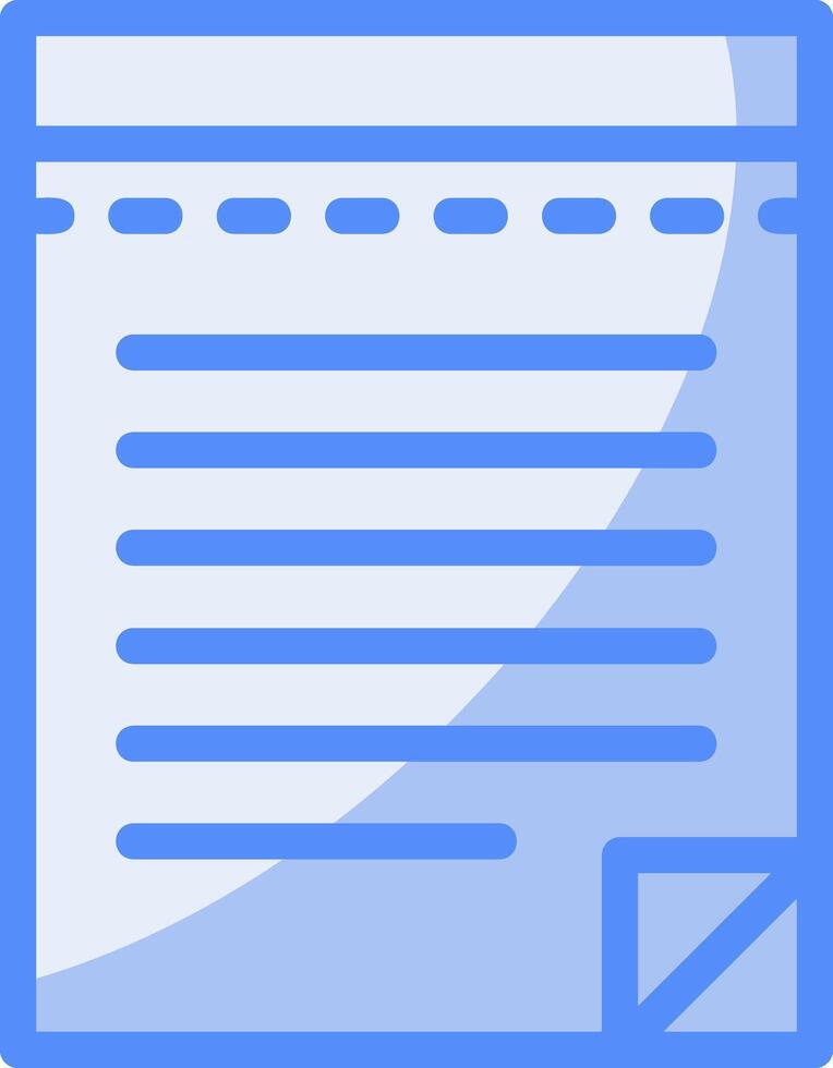 bloco de anotações linha preenchidas azul ícone vetor