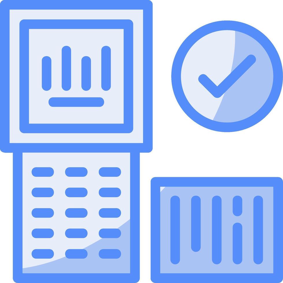 código de barras scanner linha preenchidas azul ícone vetor