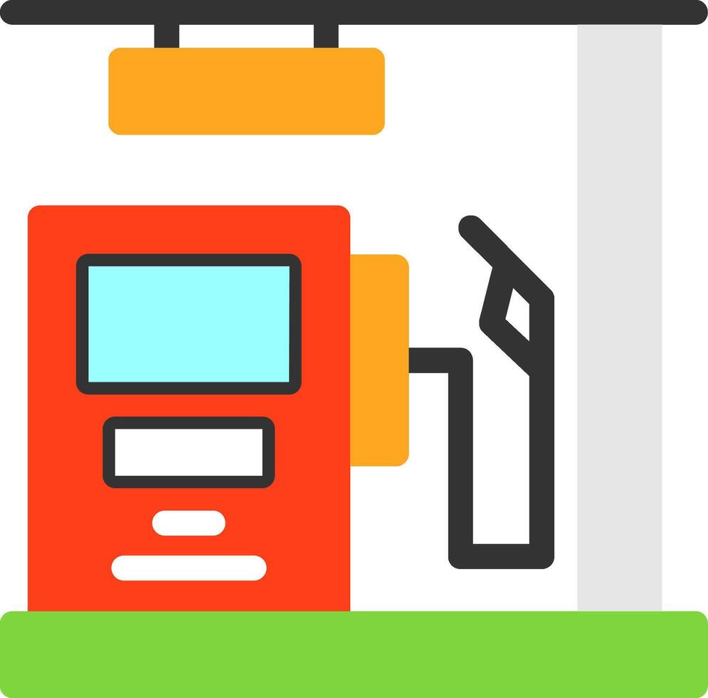 ícone plano de posto de gasolina vetor