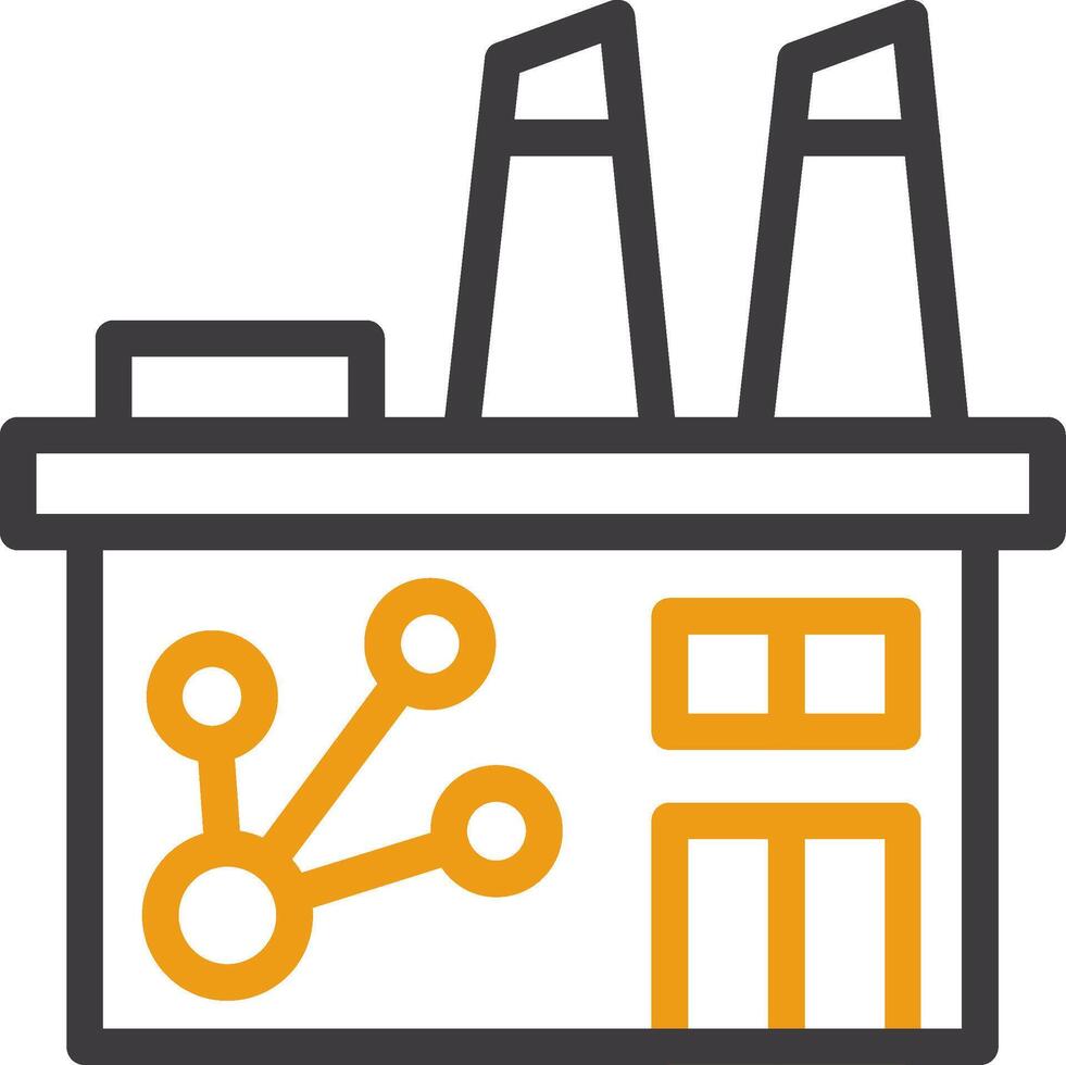 indústria trabalho em rede dois cor ícone vetor