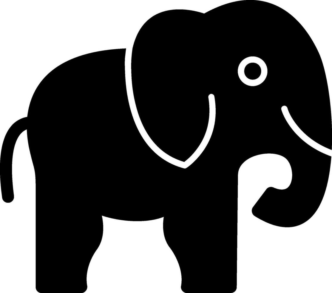 ícone de glifo de elefante vetor