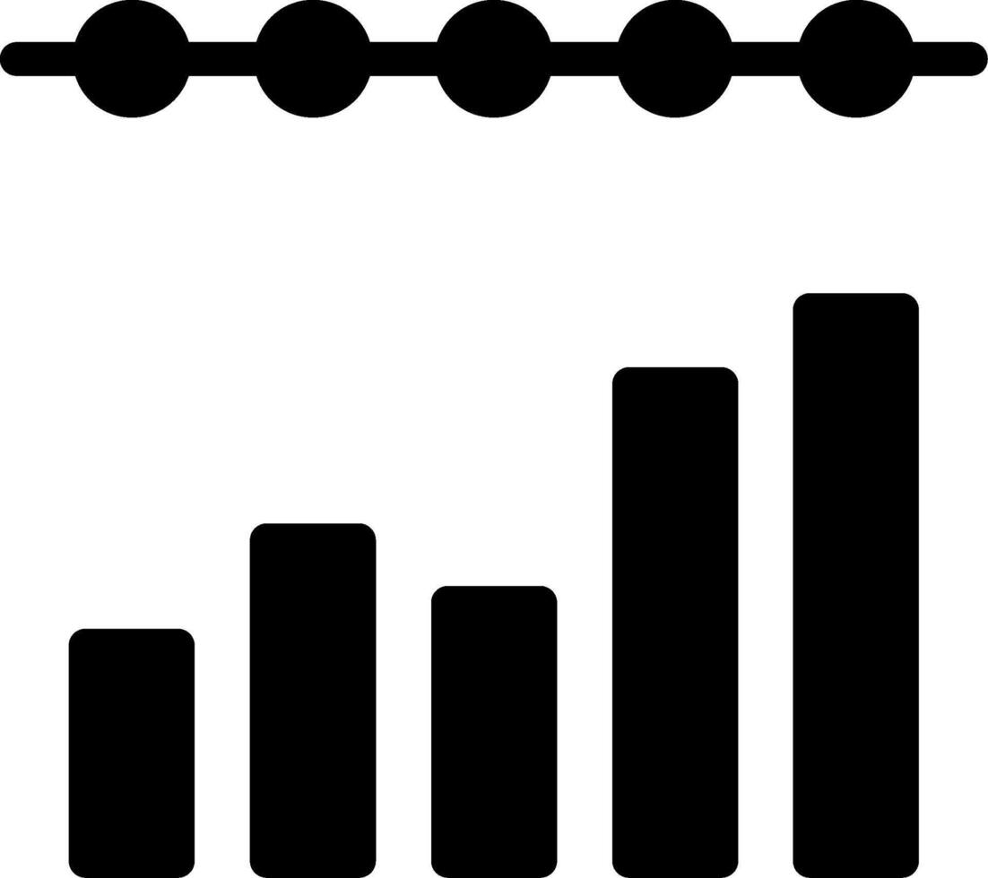 ícone de glifo do gráfico de barras vetor
