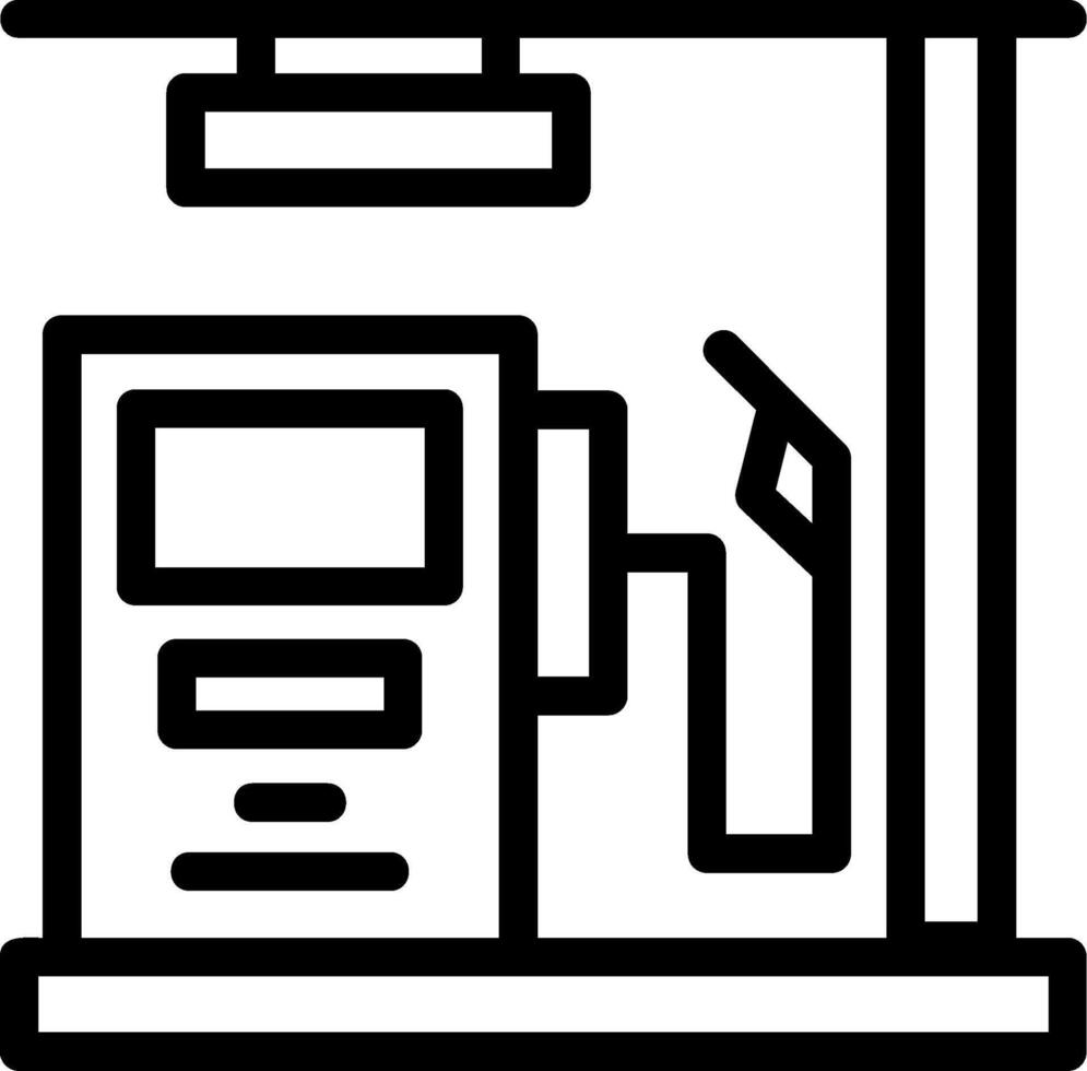 ícone de linha de posto de gasolina vetor