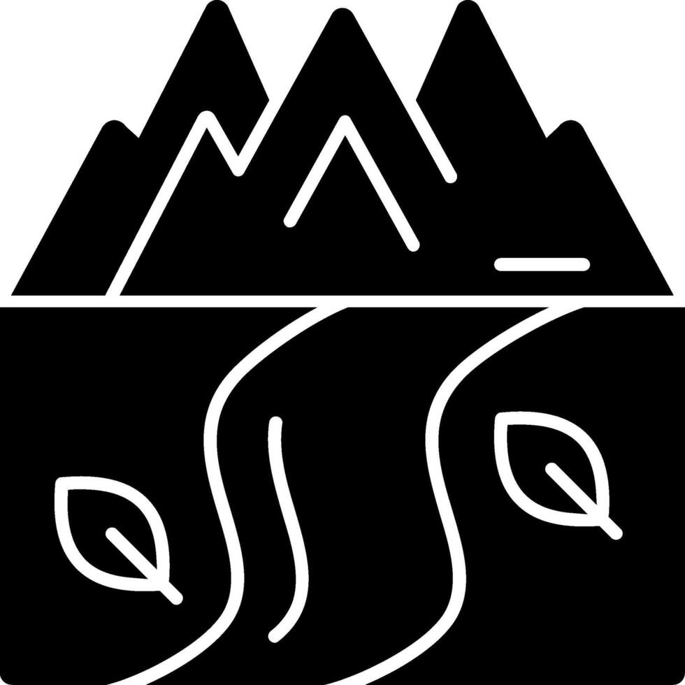 ícone de glifo do rio vetor