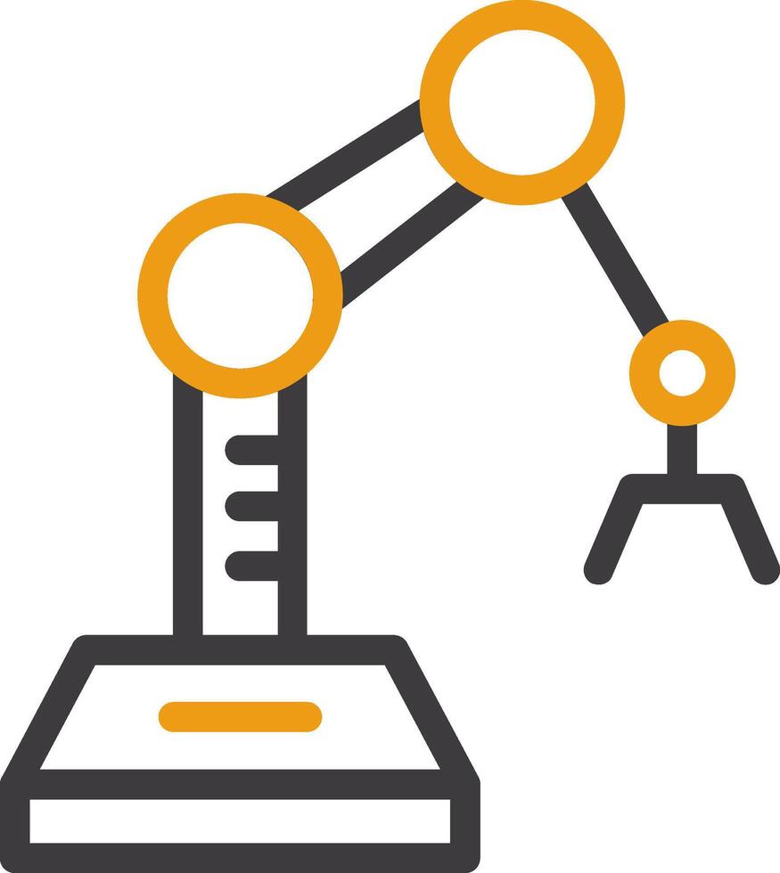 indústria robô braço dois cor ícone vetor