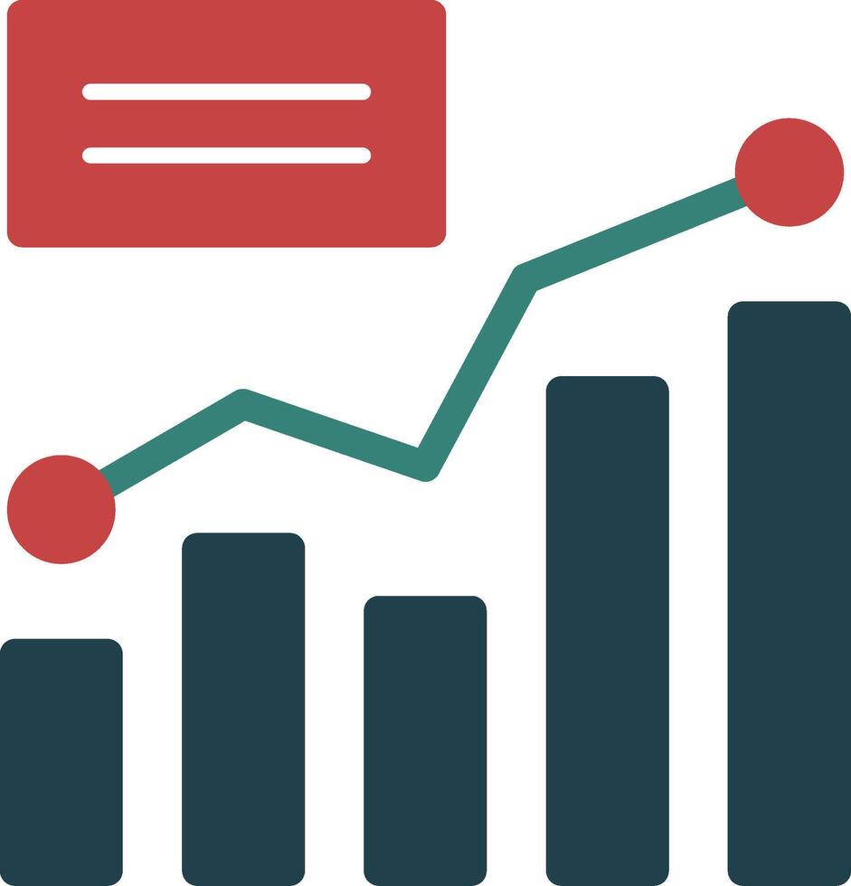 Barra gráfico glifo multi cor ícone vetor