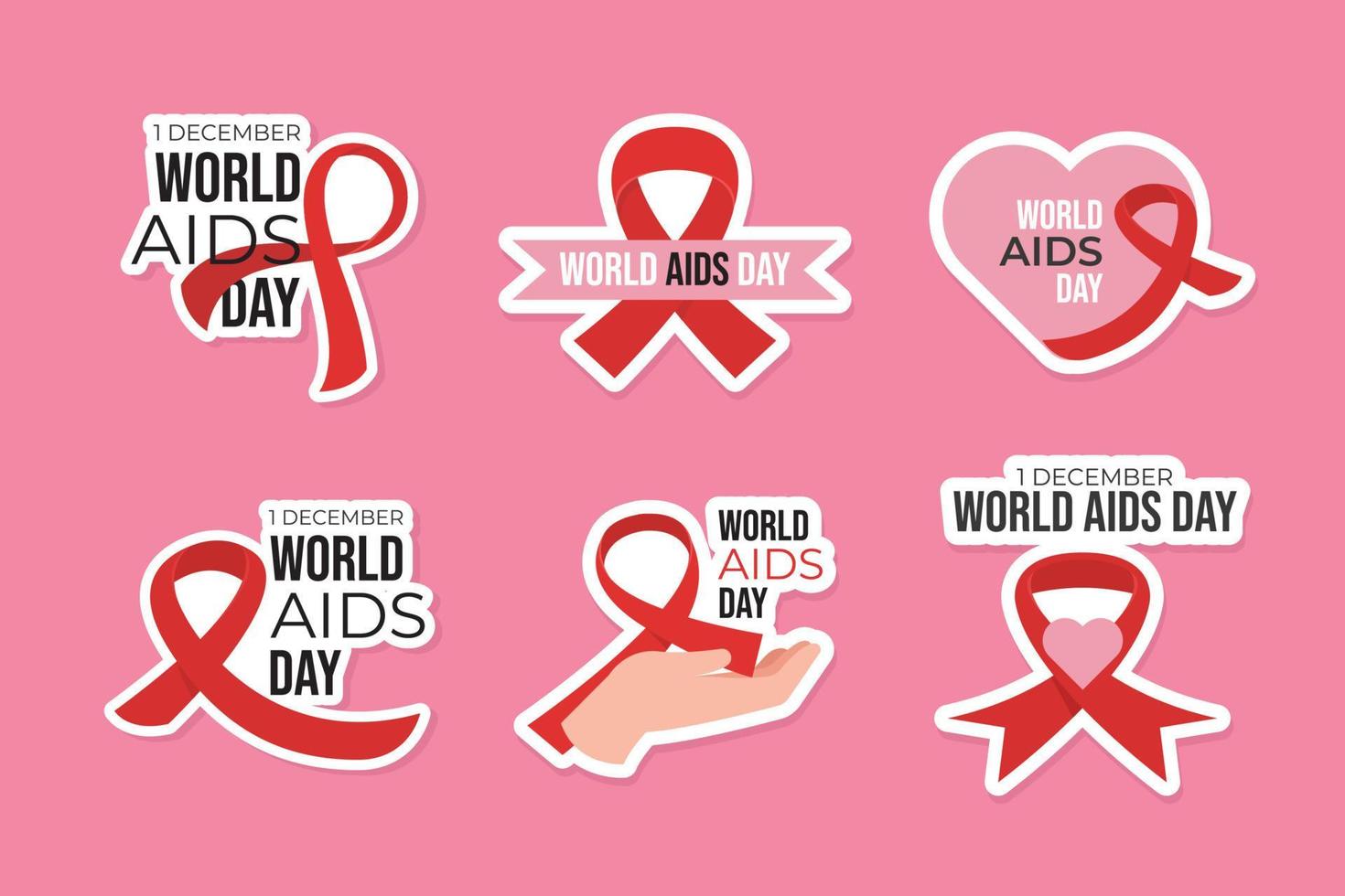 adesivo do dia mundial da aids vetor