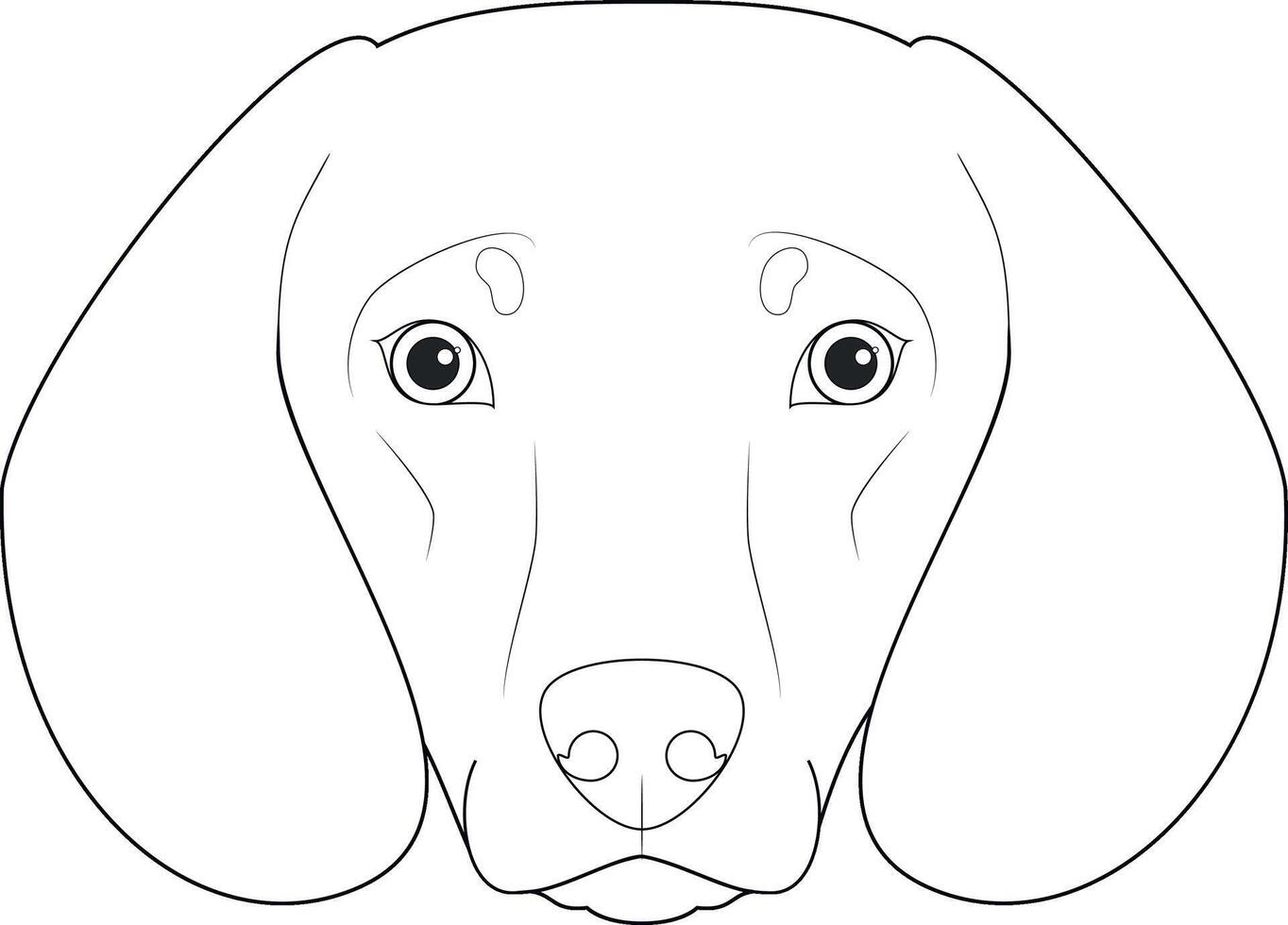 dachshund cachorro fácil coloração desenho animado vetor ilustração. isolado em branco fundo