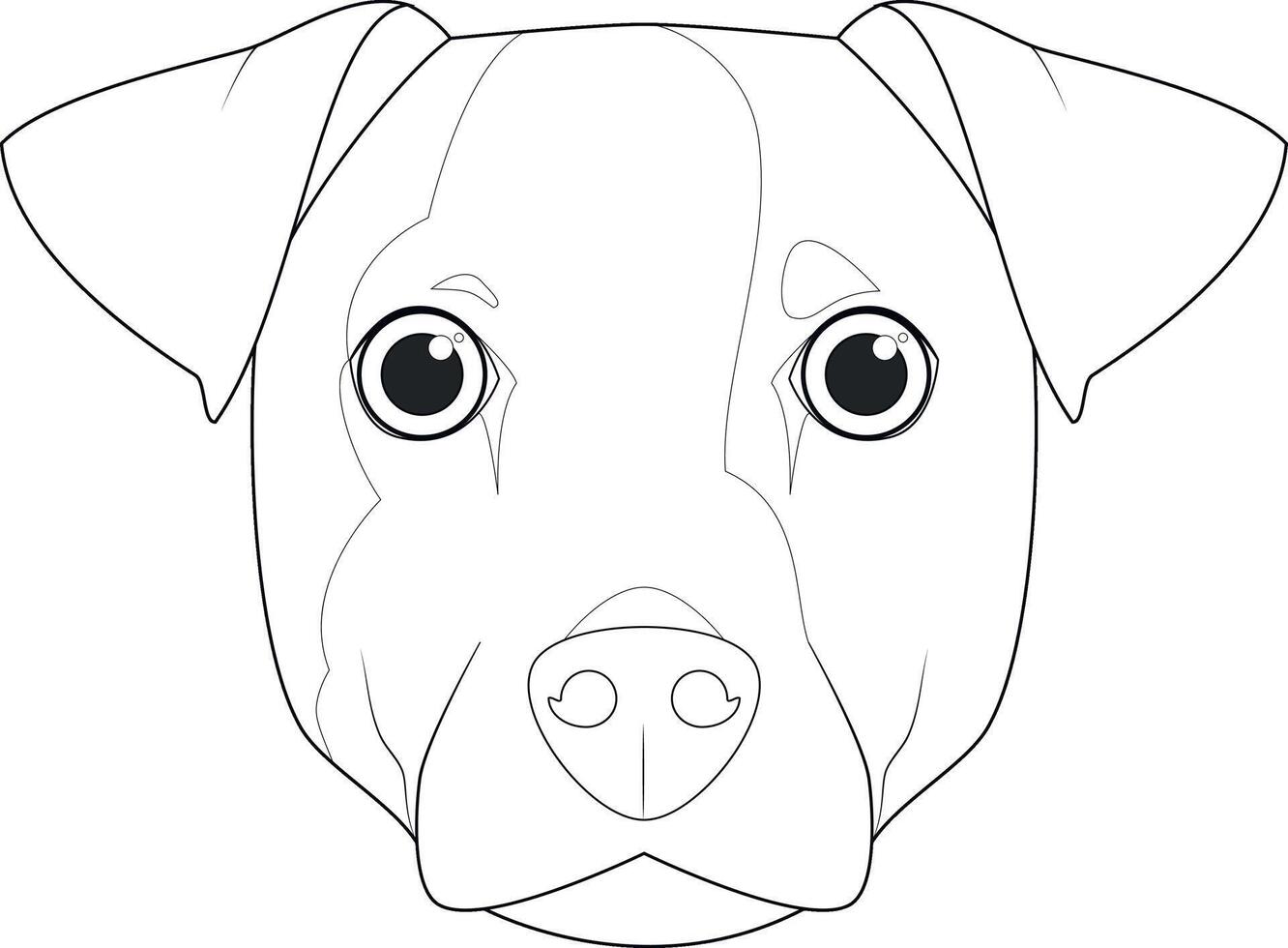 jack russell cachorro fácil coloração desenho animado vetor ilustração. isolado em branco fundo