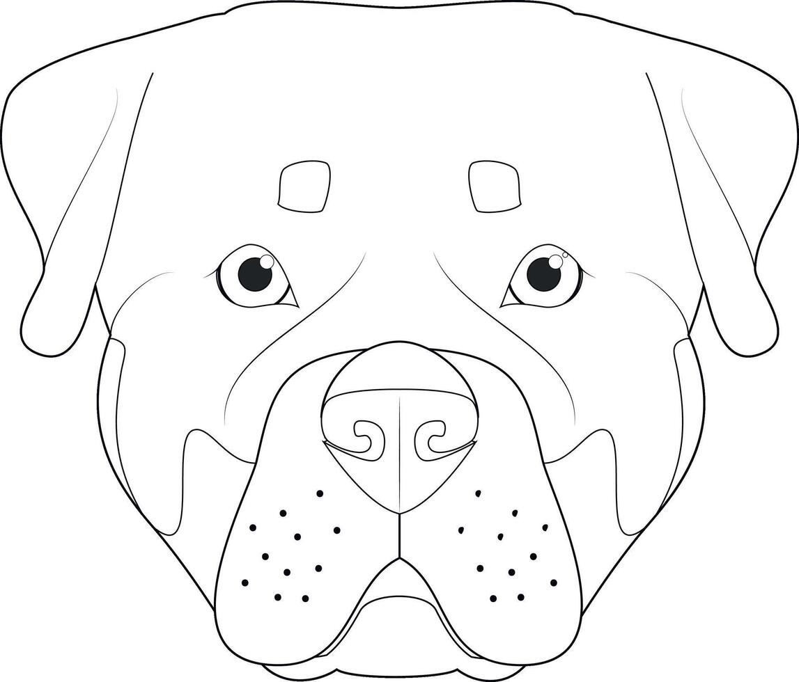 rottweiler cachorro fácil coloração desenho animado vetor ilustração. isolado em branco fundo