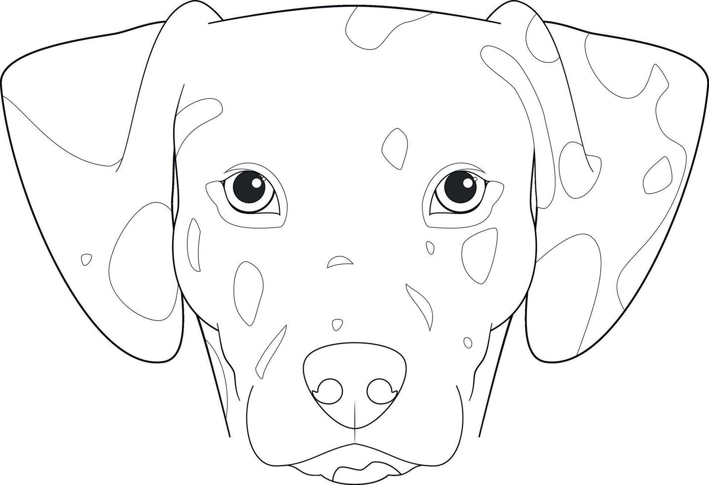 dálmata cachorro fácil coloração desenho animado vetor ilustração. isolado em branco fundo