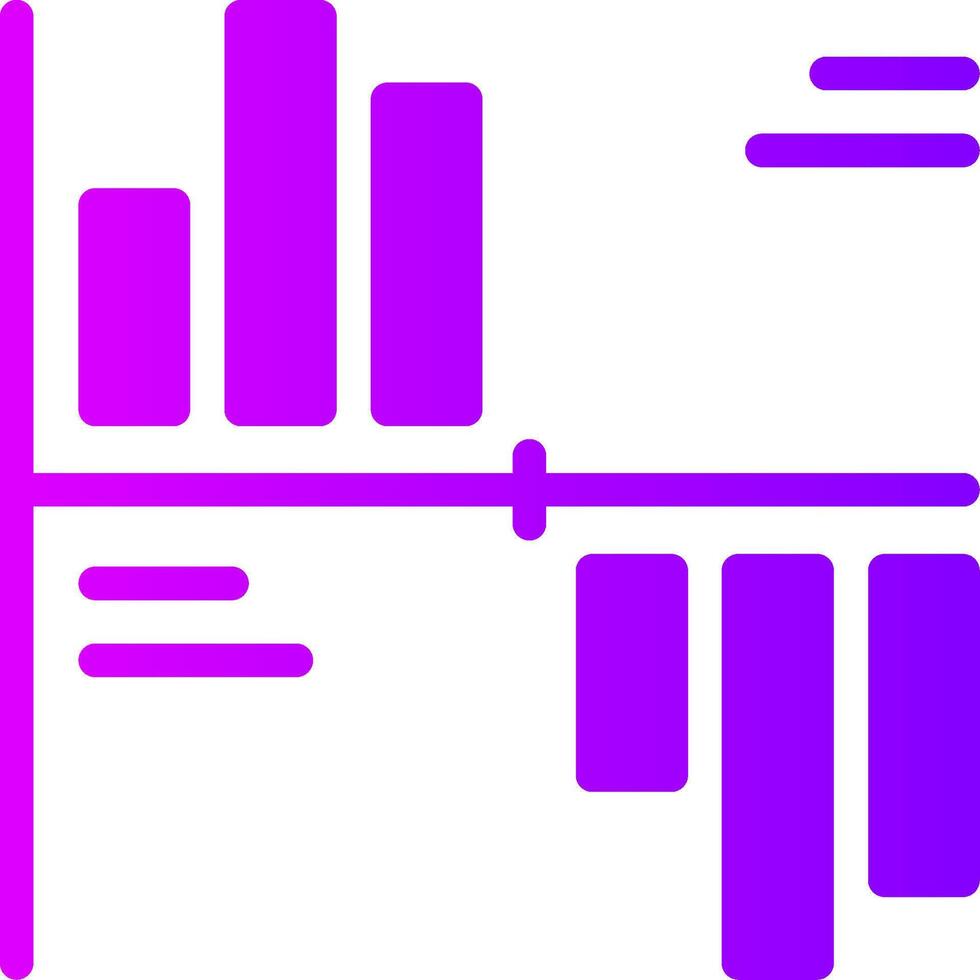 Gantt gráfico sólido multi gradiente ícone vetor