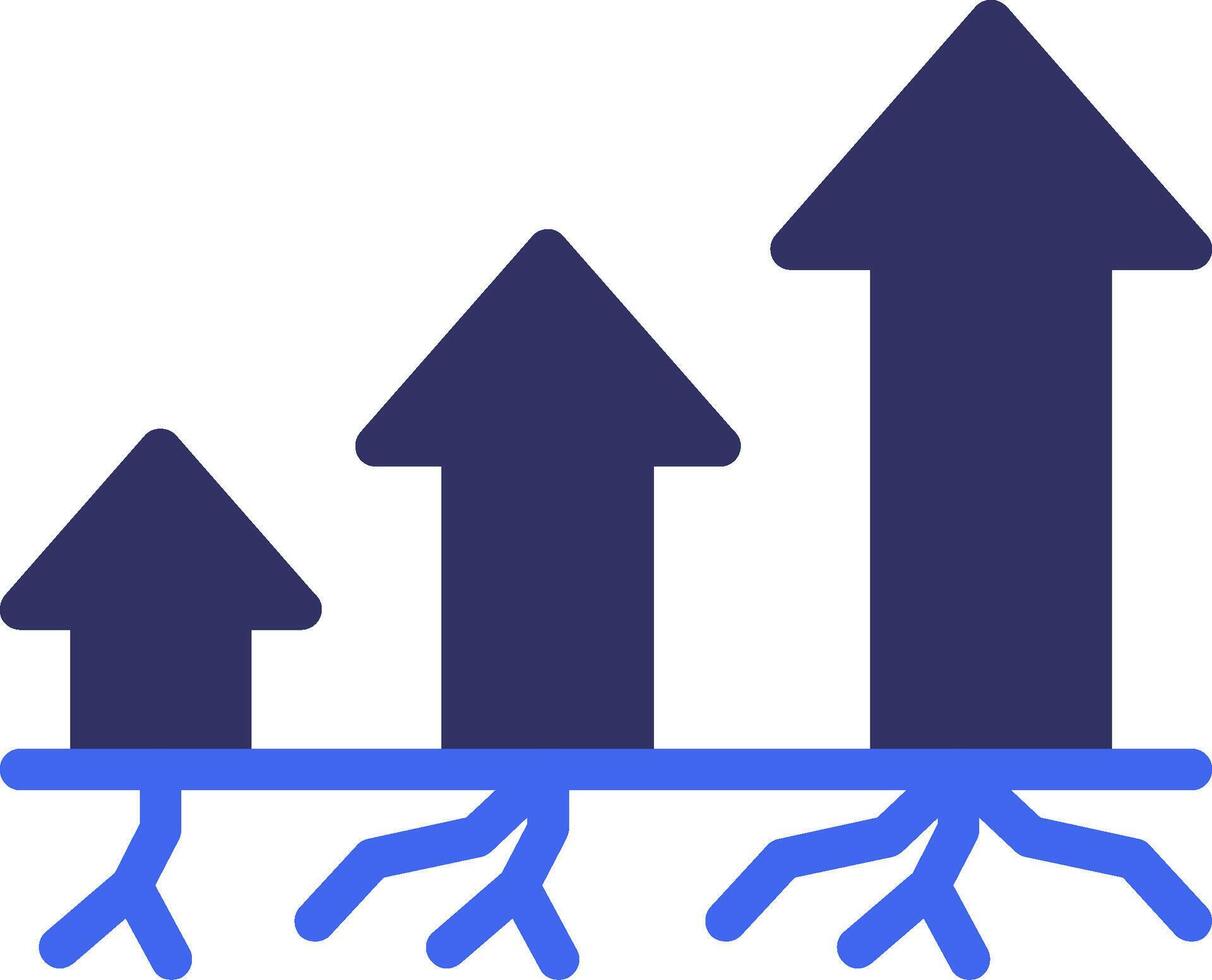 subir raízes sólido dois cor ícone vetor