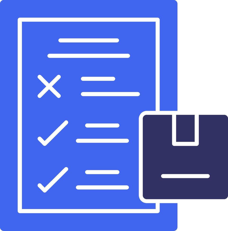 inspeção lista de controle sólido dois cor ícone vetor