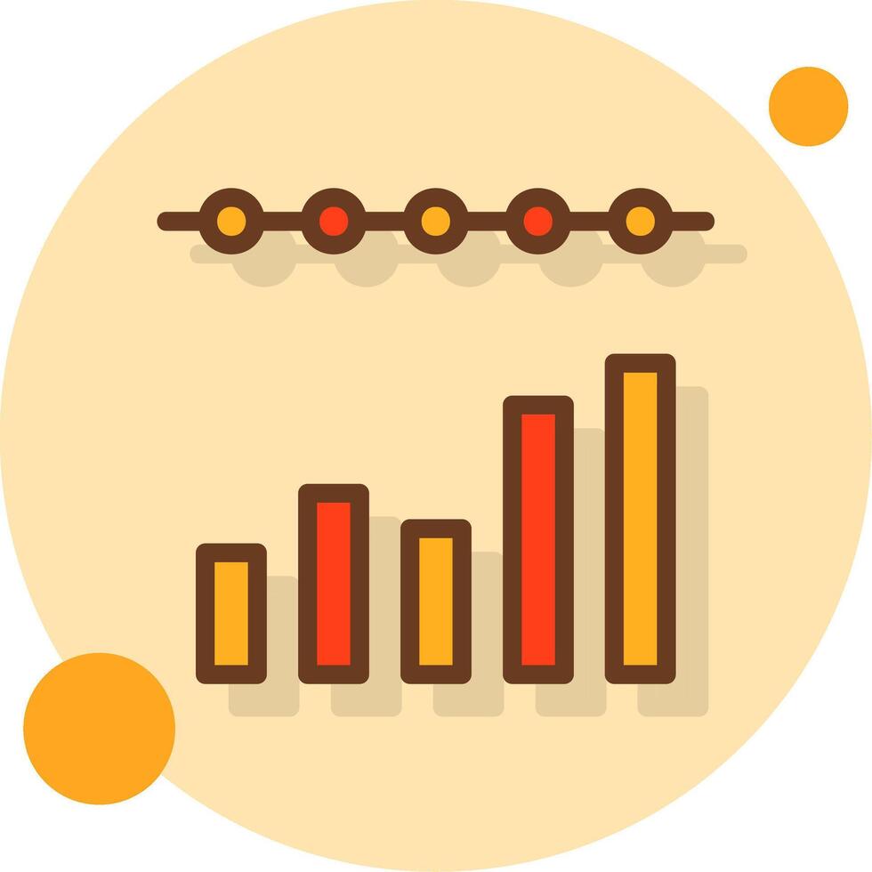 Barra gráfico preenchidas sombra cirlce ícone vetor