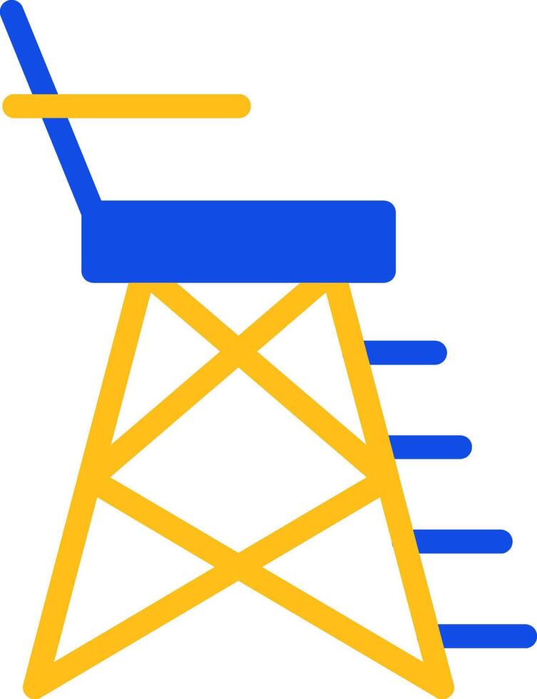 Salva-vidas cadeira plano dois cor ícone vetor