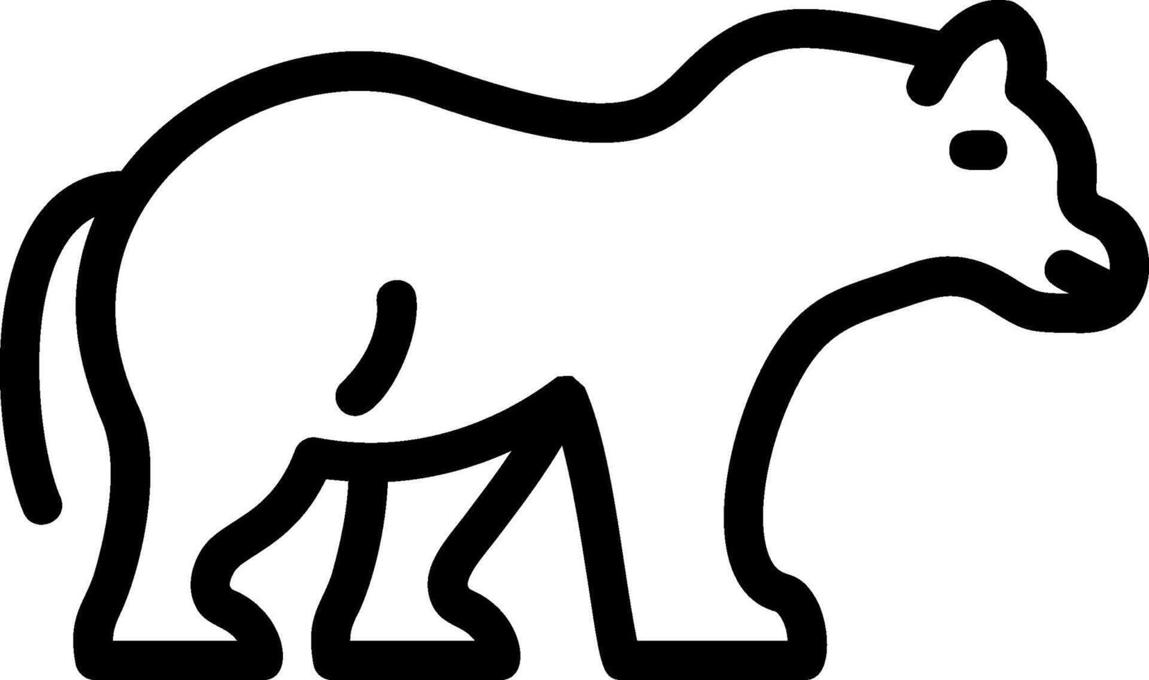 ícone de linha de urso vetor