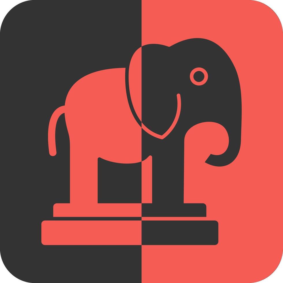 auspicioso elefante vermelho inverso ícone vetor