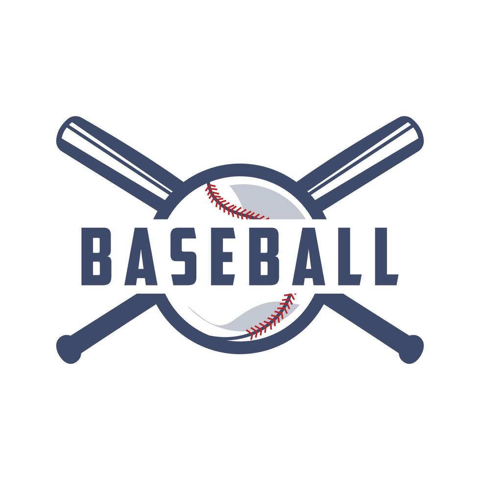 moderno vetor beisebol logotipo beisebol softbol esporte simples bastão e bola modelo ilustração