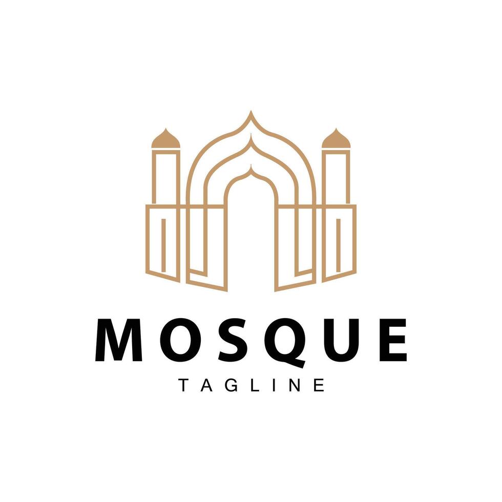 Preto silhueta Projeto do islâmico Lugar, colocar do adoração simples moderno minimalista mesquita logotipo modelo vetor
