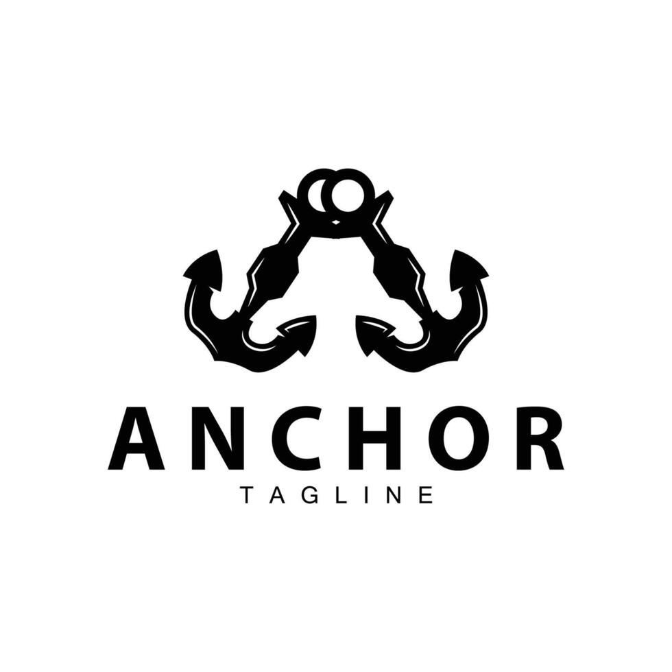 mar navio vetor ícone símbolo ilustração simples mar âncora logotipo Projeto