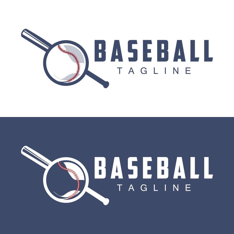 moderno vetor beisebol logotipo beisebol softbol esporte simples bastão e bola modelo ilustração