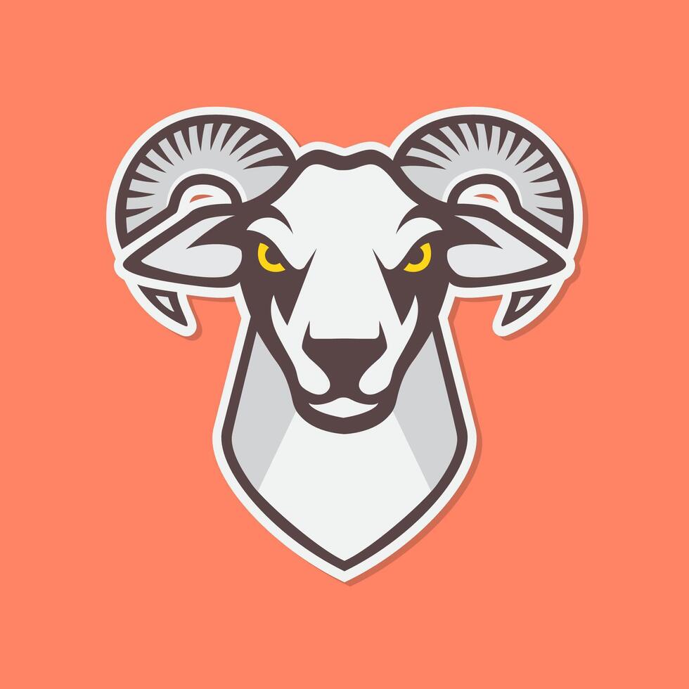 bode masculino arredondado chifre gado montanha gado moderno mascote personagem desenho animado adesivo colorida logotipo Projeto vetor ícone ilustração