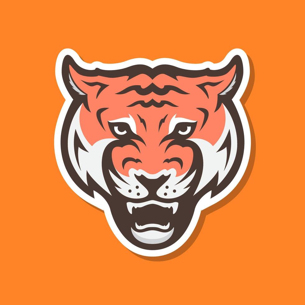 tigre retrato rugido fera animais selvagens carnívoro colorida moderno mascote personagem desenho animado adesivo logotipo Projeto vetor ícone ilustração